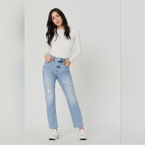 Mavi Iconic Distressed Mom Jeans High Rise Light Wash Womens Size 24